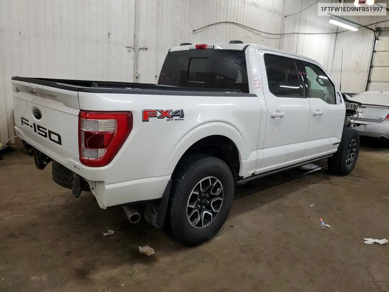 2022 Ford F150 Supercrew VIN: 1FTFW1ED9NFB51997 Lot: 87738745