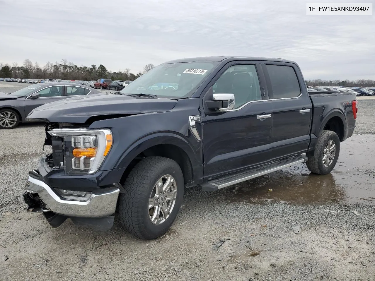 2022 Ford F150 Supercrew VIN: 1FTFW1E5XNKD93407 Lot: 89316215