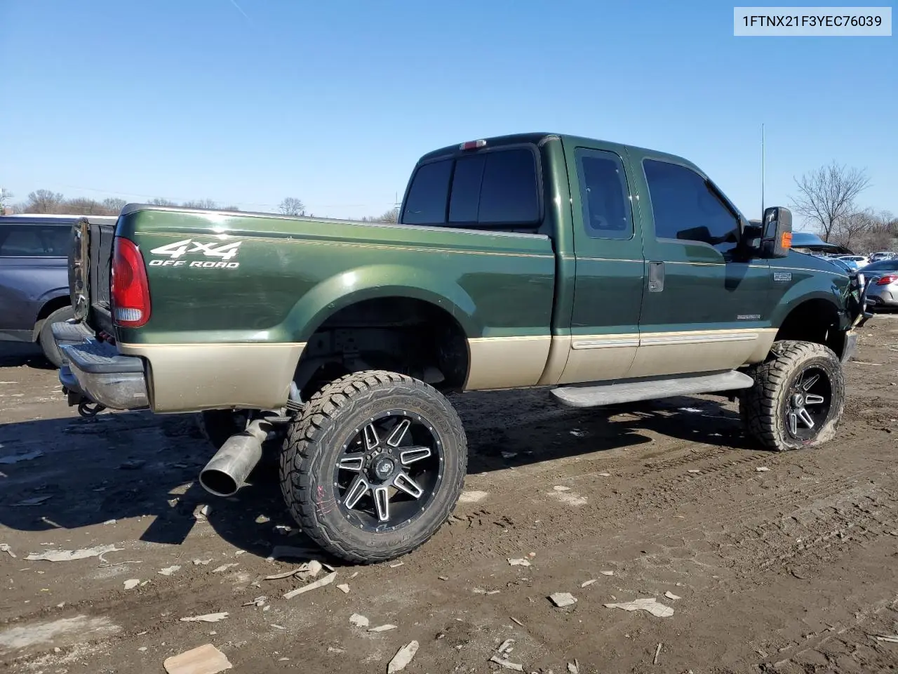 2000 Ford F250 Super Duty VIN: 1FTNX21F3YEC76039 Lot: 45083395