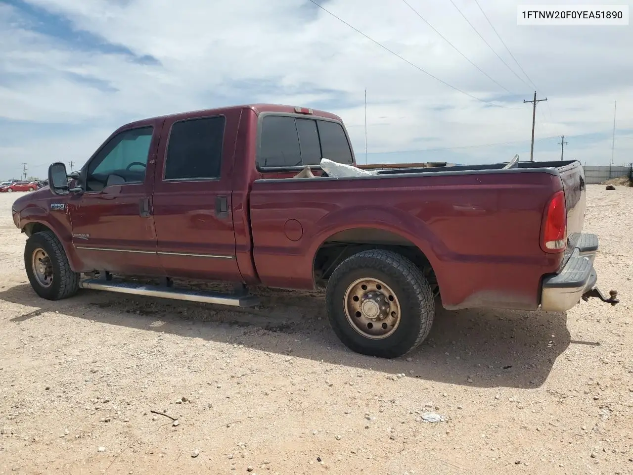2000 Ford F250 Super Duty VIN: 1FTNW20F0YEA51890 Lot: 56381515