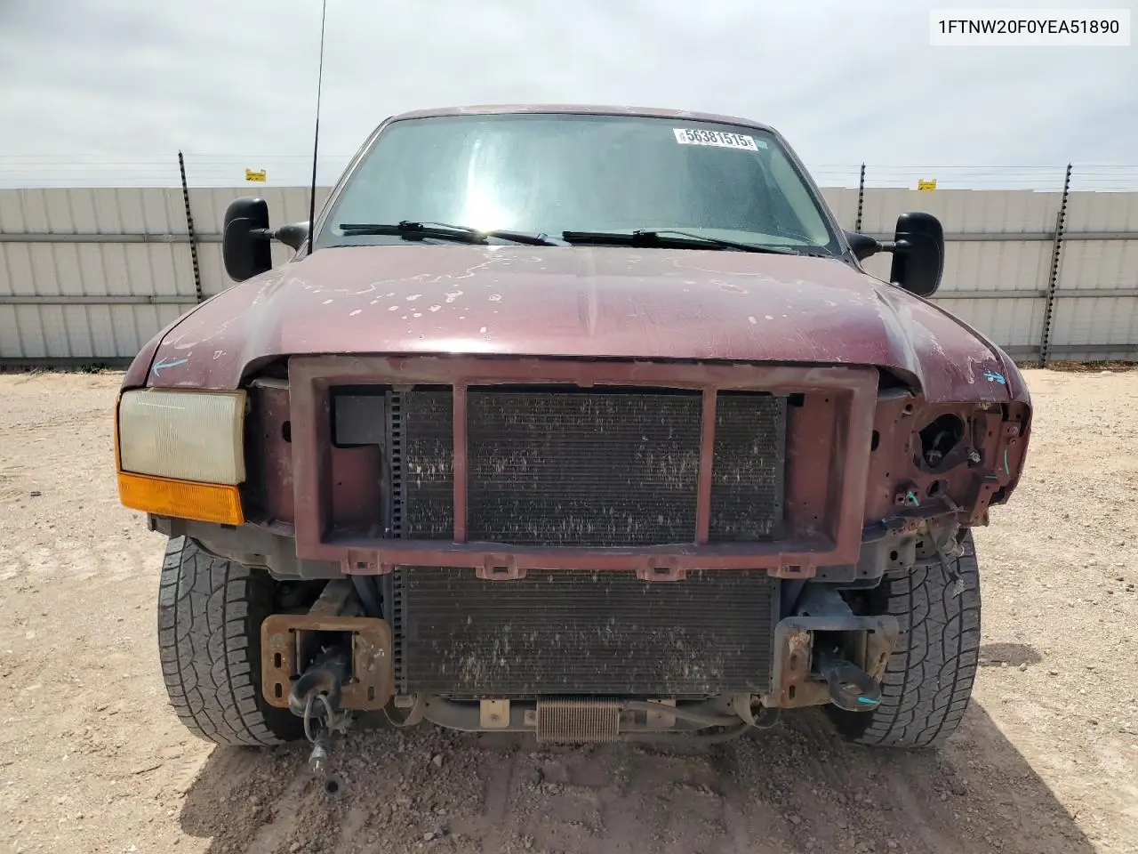 2000 Ford F250 Super Duty VIN: 1FTNW20F0YEA51890 Lot: 56381515
