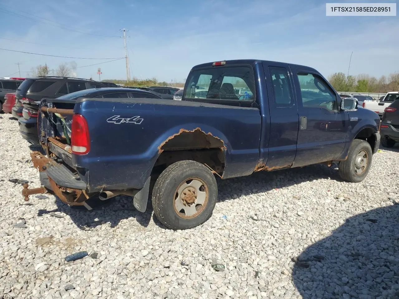 2005 Ford F250 Super Duty VIN: 1FTSX21585ED28951 Lot: 55117845