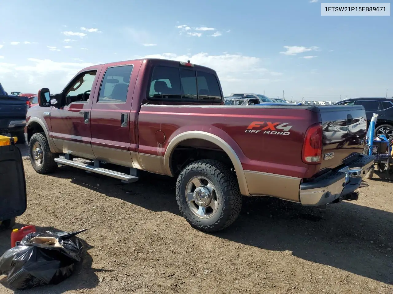 2005 Ford F250 Super Duty VIN: 1FTSW21P15EB89671 Lot: 62573455