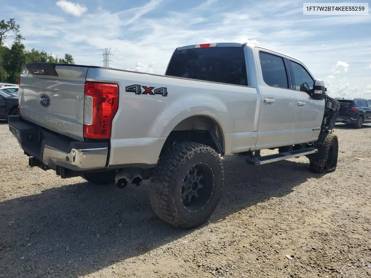 2019 Ford F250 Super Duty VIN: 1FT7W2BT4KEE55259 Lot: 62821935