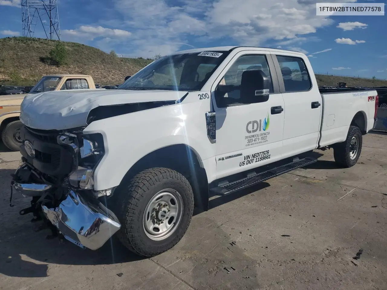 2022 Ford F250 Super Duty VIN: 1FT8W2BT1NED77578 Lot: 55841935