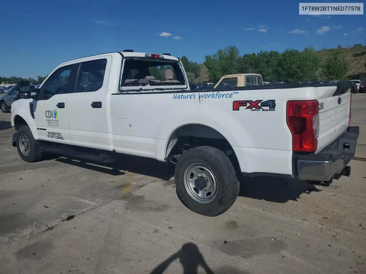 2022 Ford F250 Super Duty VIN: 1FT8W2BT1NED77578 Lot: 55841935