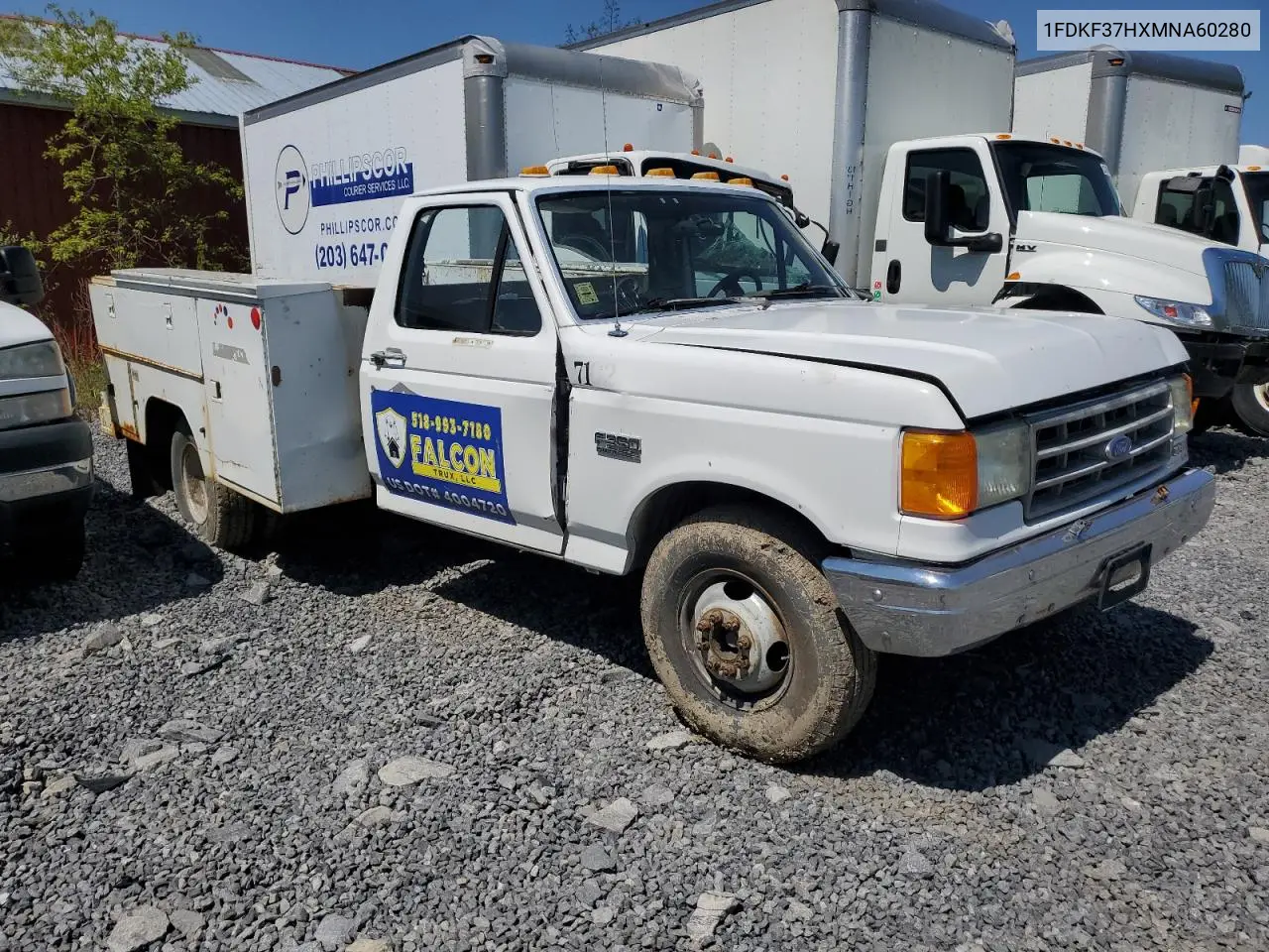 1991 Ford F350 VIN: 1FDKF37HXMNA60280 Lot: 56526745