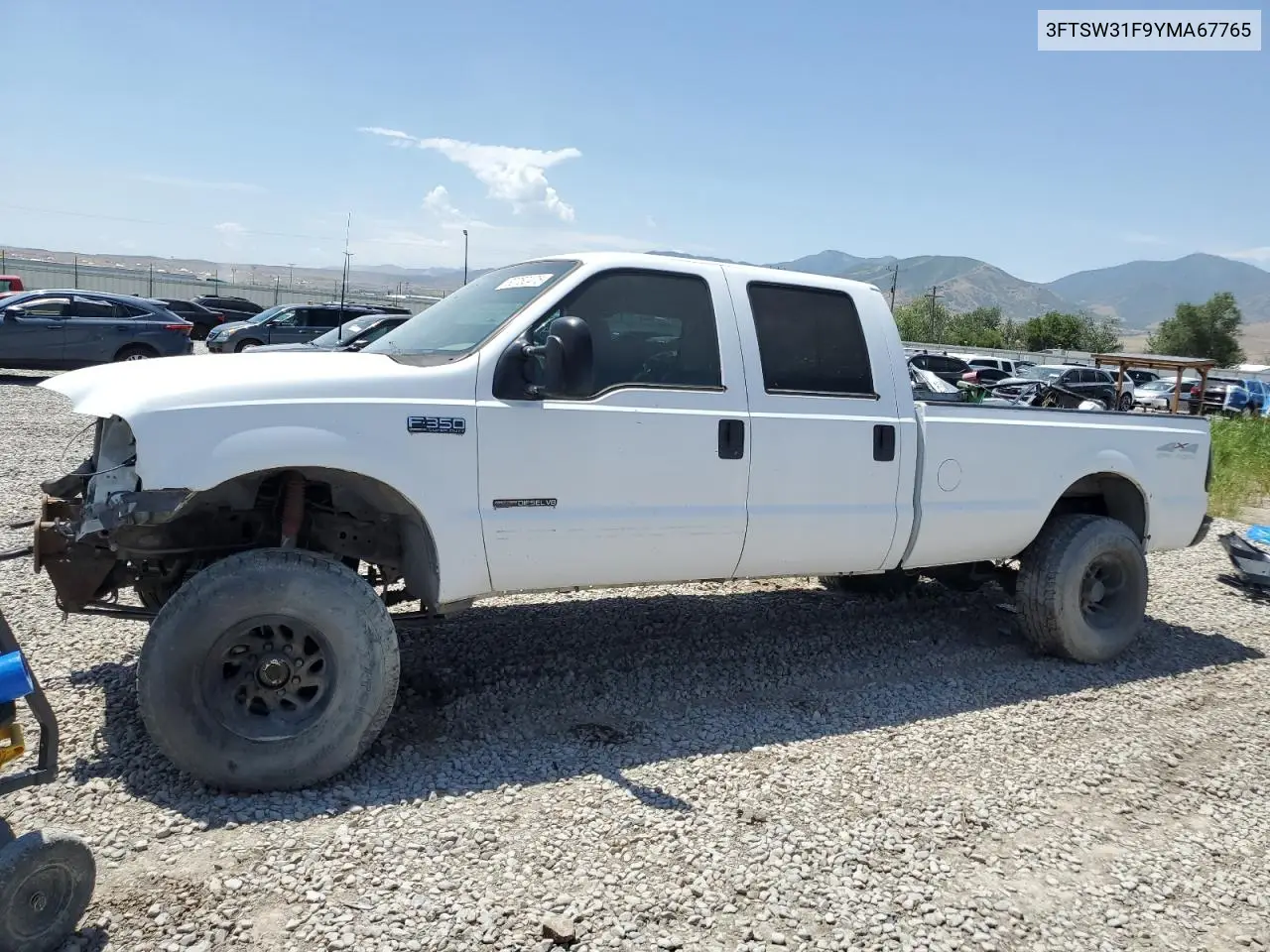 2000 Ford F350 Srw Super Duty VIN: 3FTSW31F9YMA67765 Lot: 62752475
