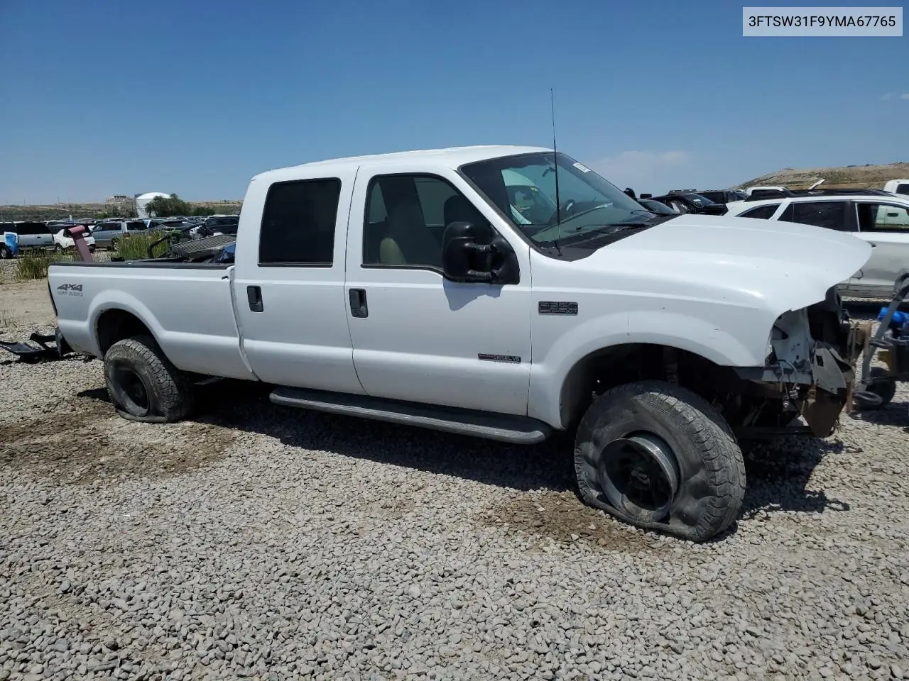 2000 Ford F350 Srw Super Duty VIN: 3FTSW31F9YMA67765 Lot: 62752475