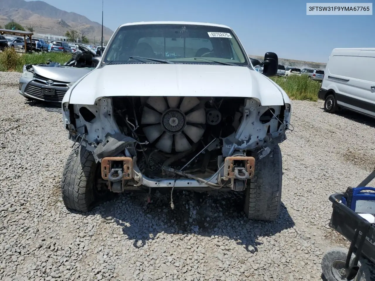 2000 Ford F350 Srw Super Duty VIN: 3FTSW31F9YMA67765 Lot: 62752475
