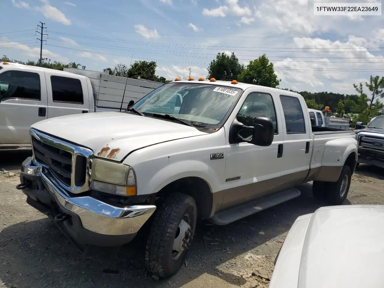 2002 Ford F350 Super Duty VIN: 1FTWW33F22EA23649 Lot: 61081035