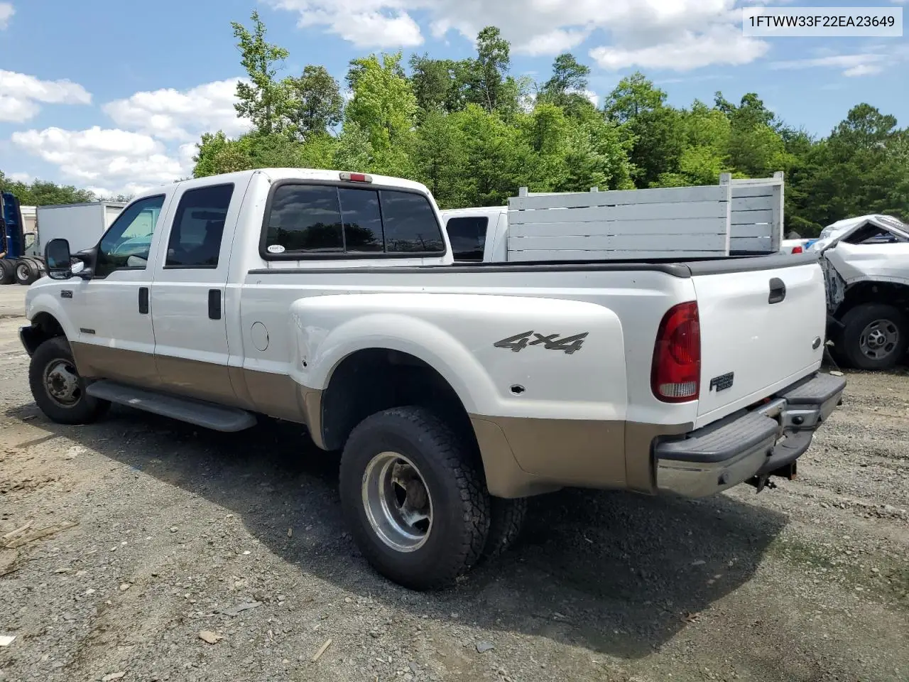 2002 Ford F350 Super Duty VIN: 1FTWW33F22EA23649 Lot: 61081035