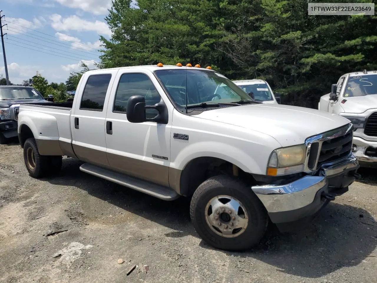 2002 Ford F350 Super Duty VIN: 1FTWW33F22EA23649 Lot: 61081035