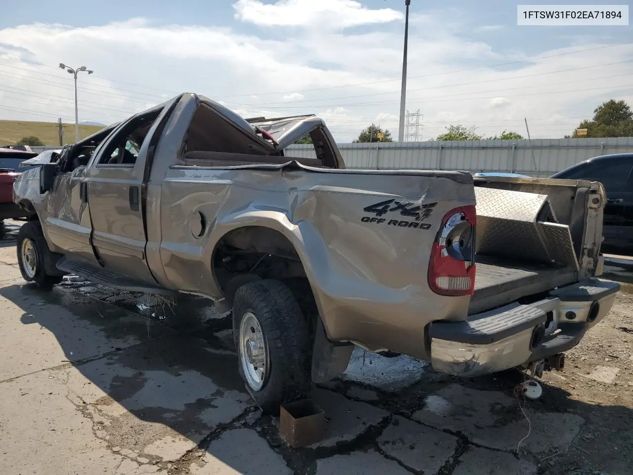 2002 Ford F350 Srw Super Duty VIN: 1FTSW31F02EA71894 Lot: 61207415