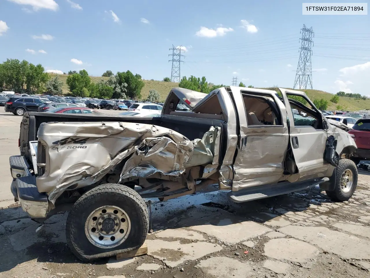 2002 Ford F350 Srw Super Duty VIN: 1FTSW31F02EA71894 Lot: 61207415