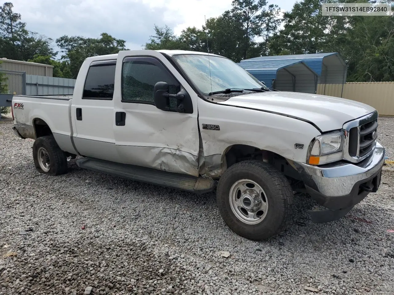 2004 Ford F350 Srw Super Duty VIN: 1FTSW31S14EB92840 Lot: 62576145