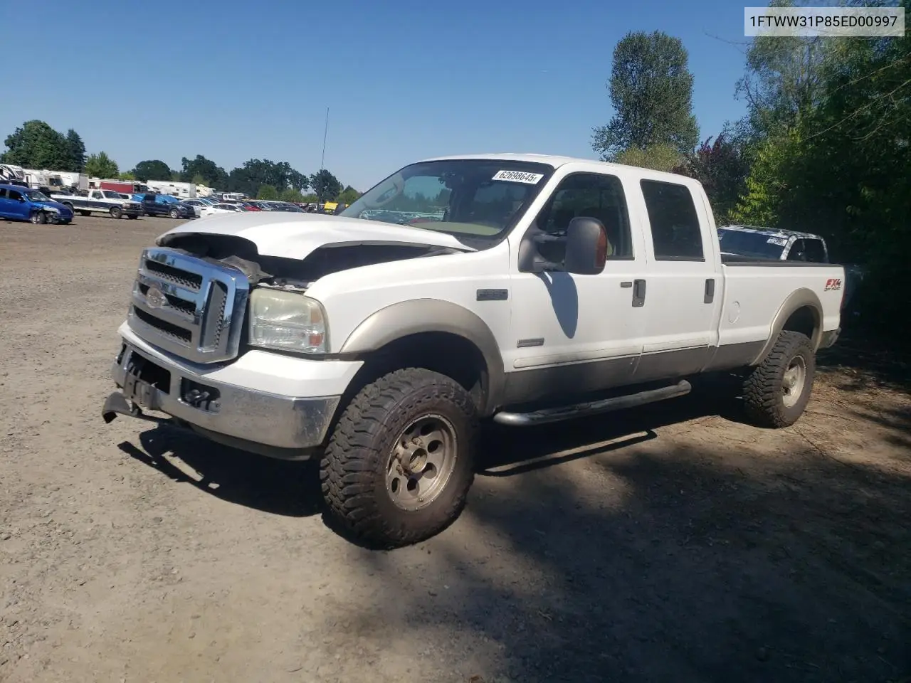 2005 Ford F350 Srw Super Duty VIN: 1FTWW31P85ED00997 Lot: 62698645