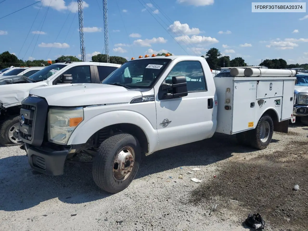 2011 Ford F350 Super Duty VIN: 1FDRF3GT6BEA20374 Lot: 62145035