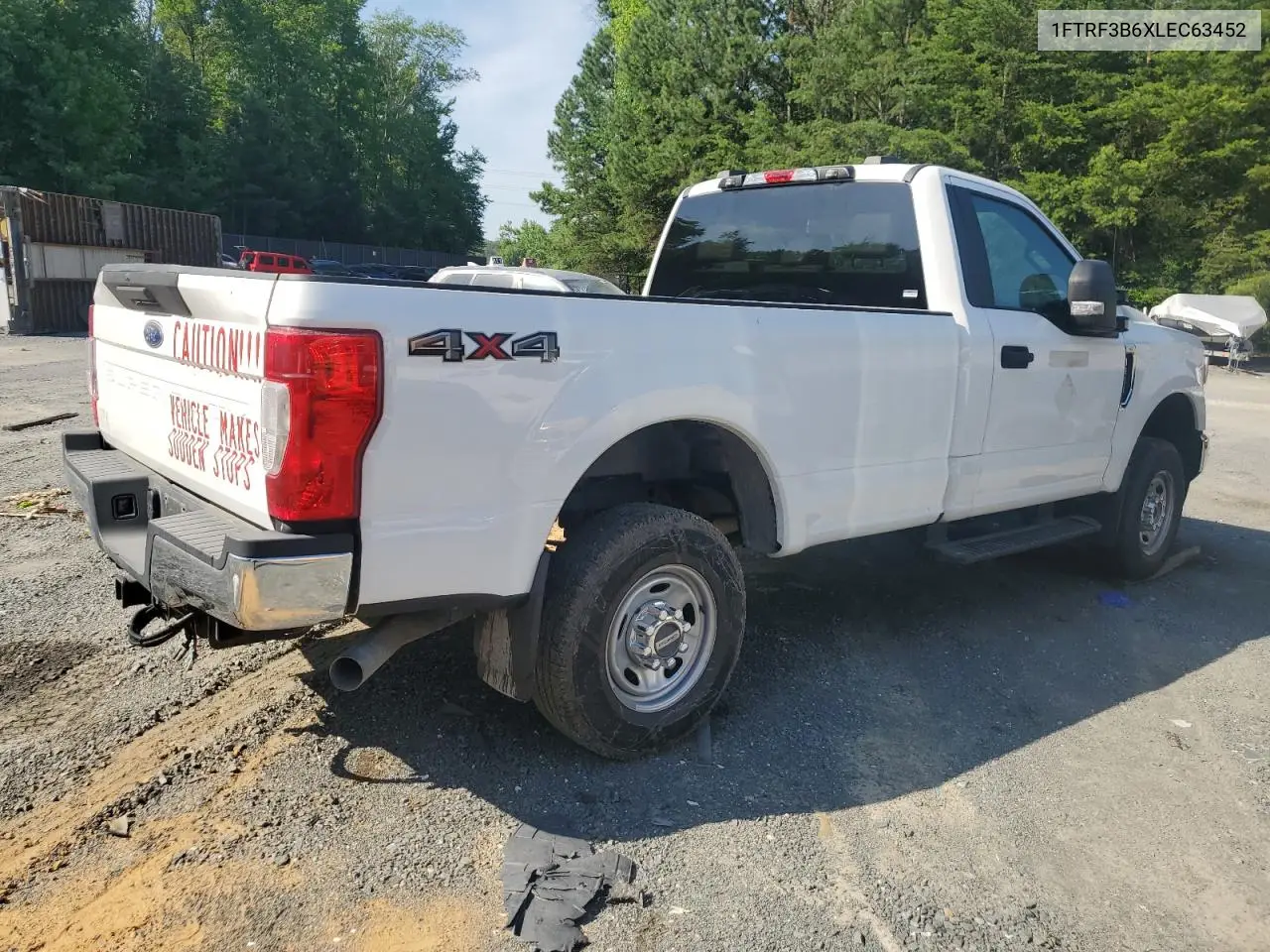 2020 Ford F350 Super Duty VIN: 1FTRF3B6XLEC63452 Lot: 60997385