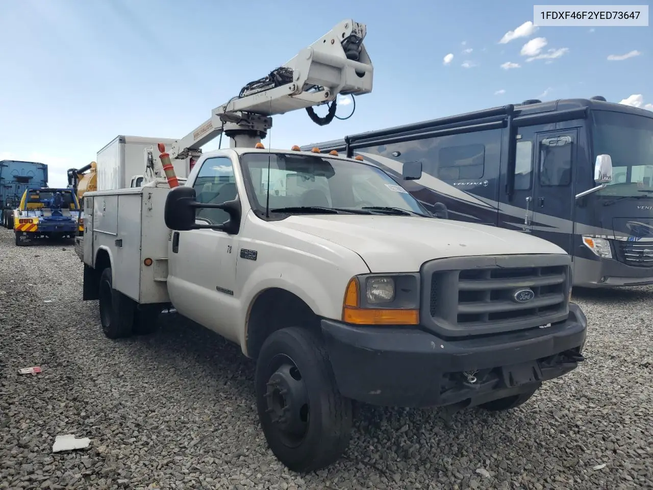 2000 Ford F450 Super Duty VIN: 1FDXF46F2YED73647 Lot: 62776855