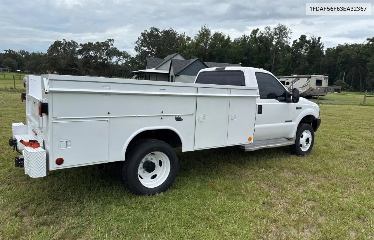 2003 Ford F550 Super Duty VIN: 1FDAF56F63EA32367 Lot: 66155865