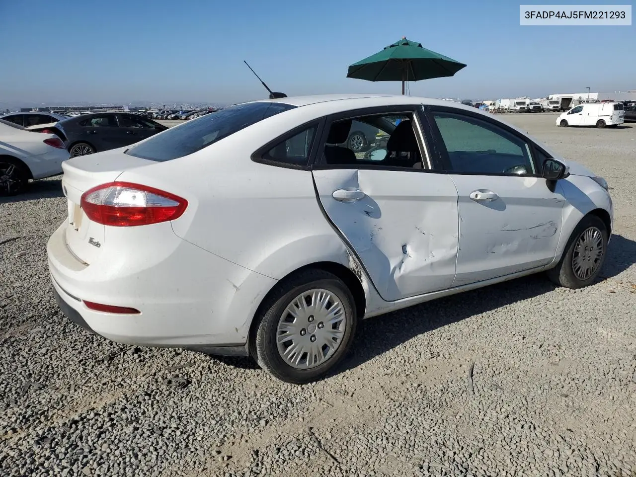 2015 Ford Fiesta S VIN: 3FADP4AJ5FM221293 Lot: 62786335