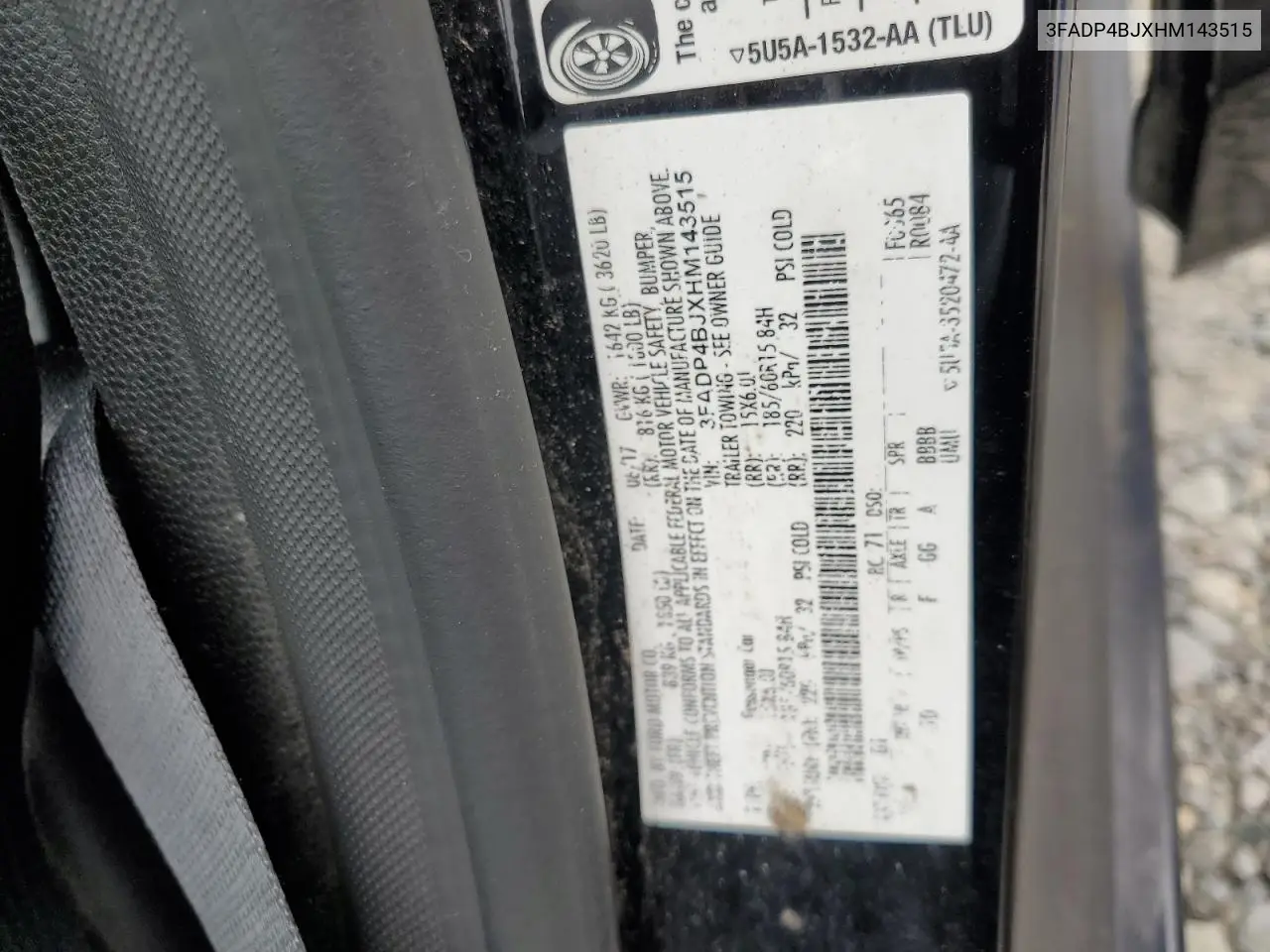 2017 Ford Fiesta Se VIN: 3FADP4BJXHM143515 Lot: 63033405