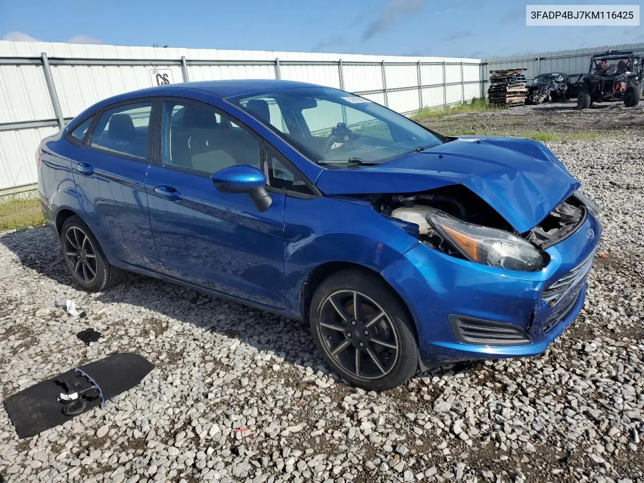2019 Ford Fiesta Se VIN: 3FADP4BJ7KM116425 Lot: 56193865
