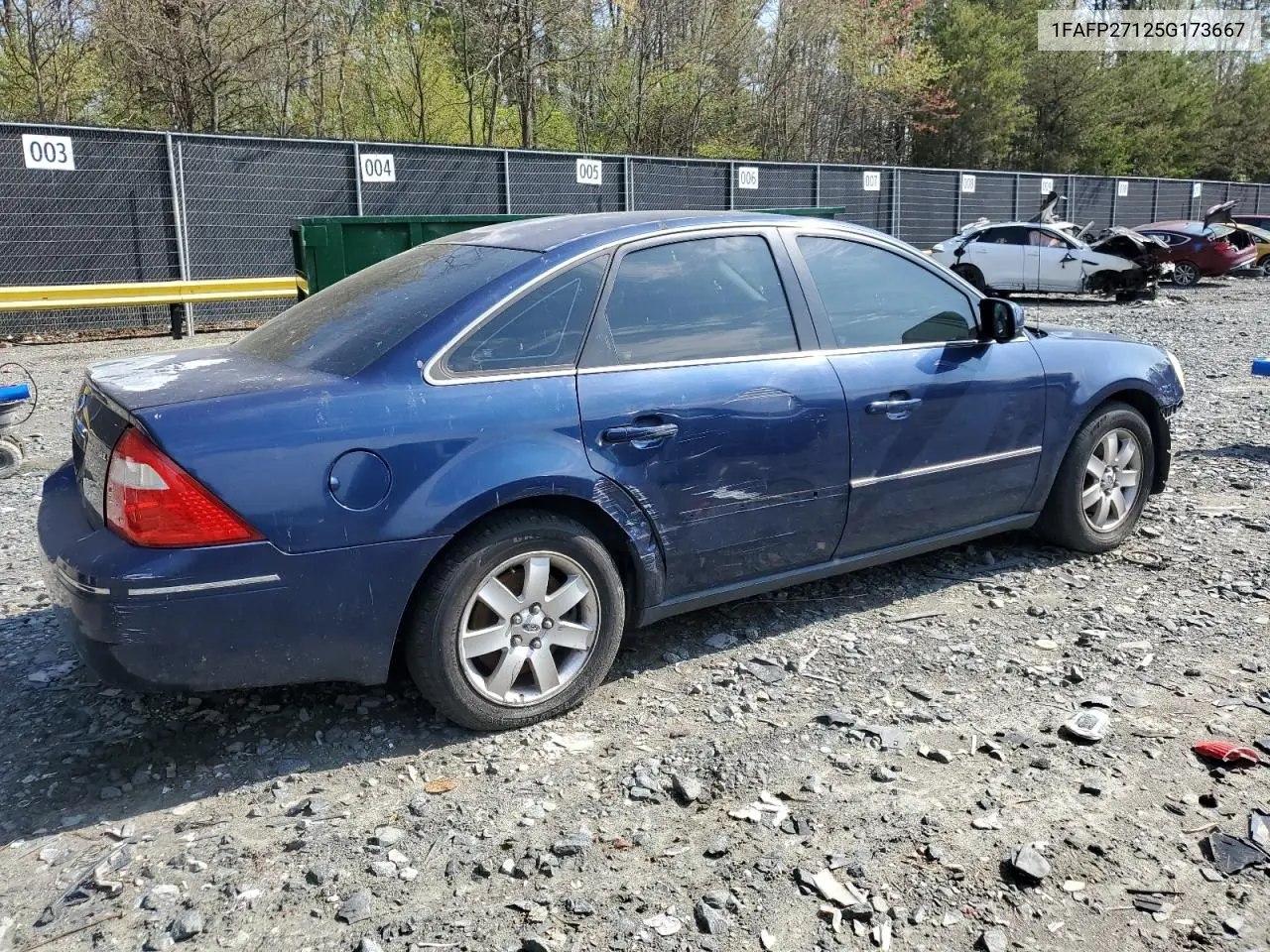 2005 Ford Five Hundred Sel VIN: 1FAFP27125G173667 Lot: 52367745