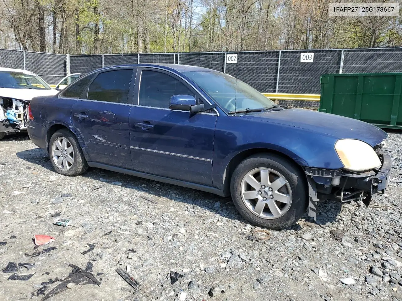 2005 Ford Five Hundred Sel VIN: 1FAFP27125G173667 Lot: 52367745