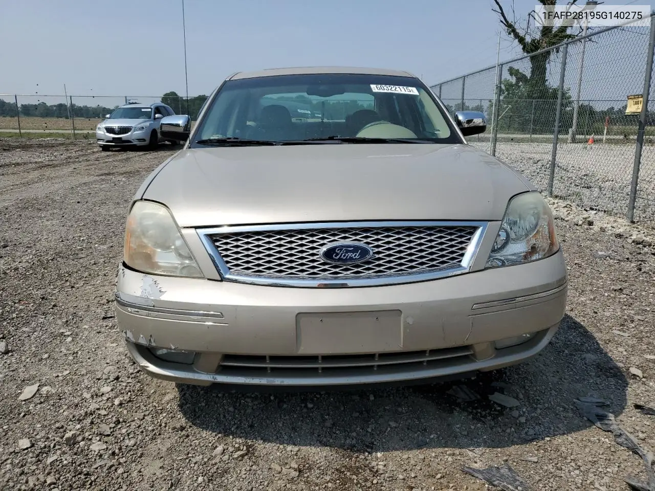 2005 Ford Five Hundred Limited VIN: 1FAFP28195G140275 Lot: 60322115