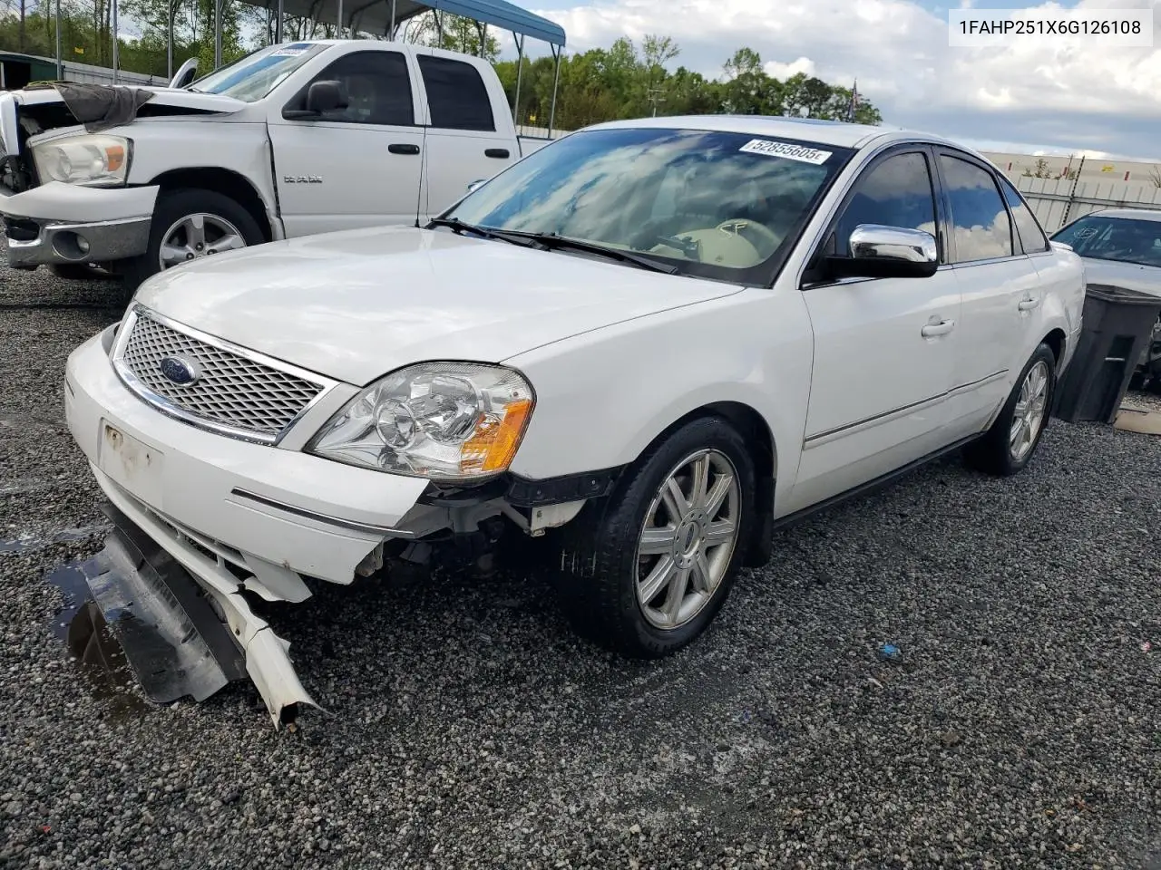 2006 Ford Five Hundred Limited VIN: 1FAHP251X6G126108 Lot: 52855605