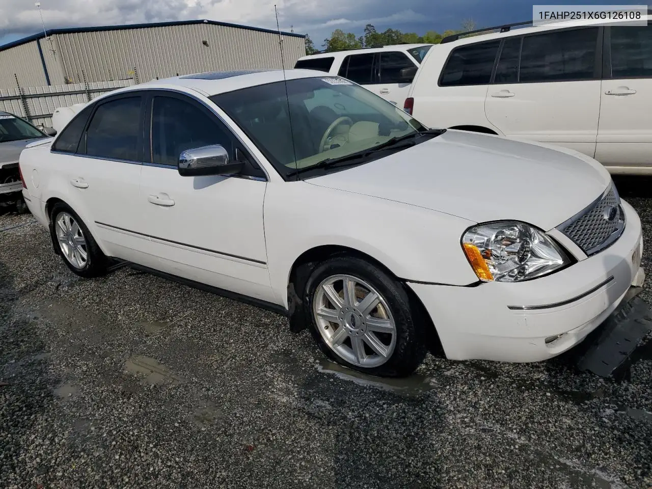 2006 Ford Five Hundred Limited VIN: 1FAHP251X6G126108 Lot: 52855605