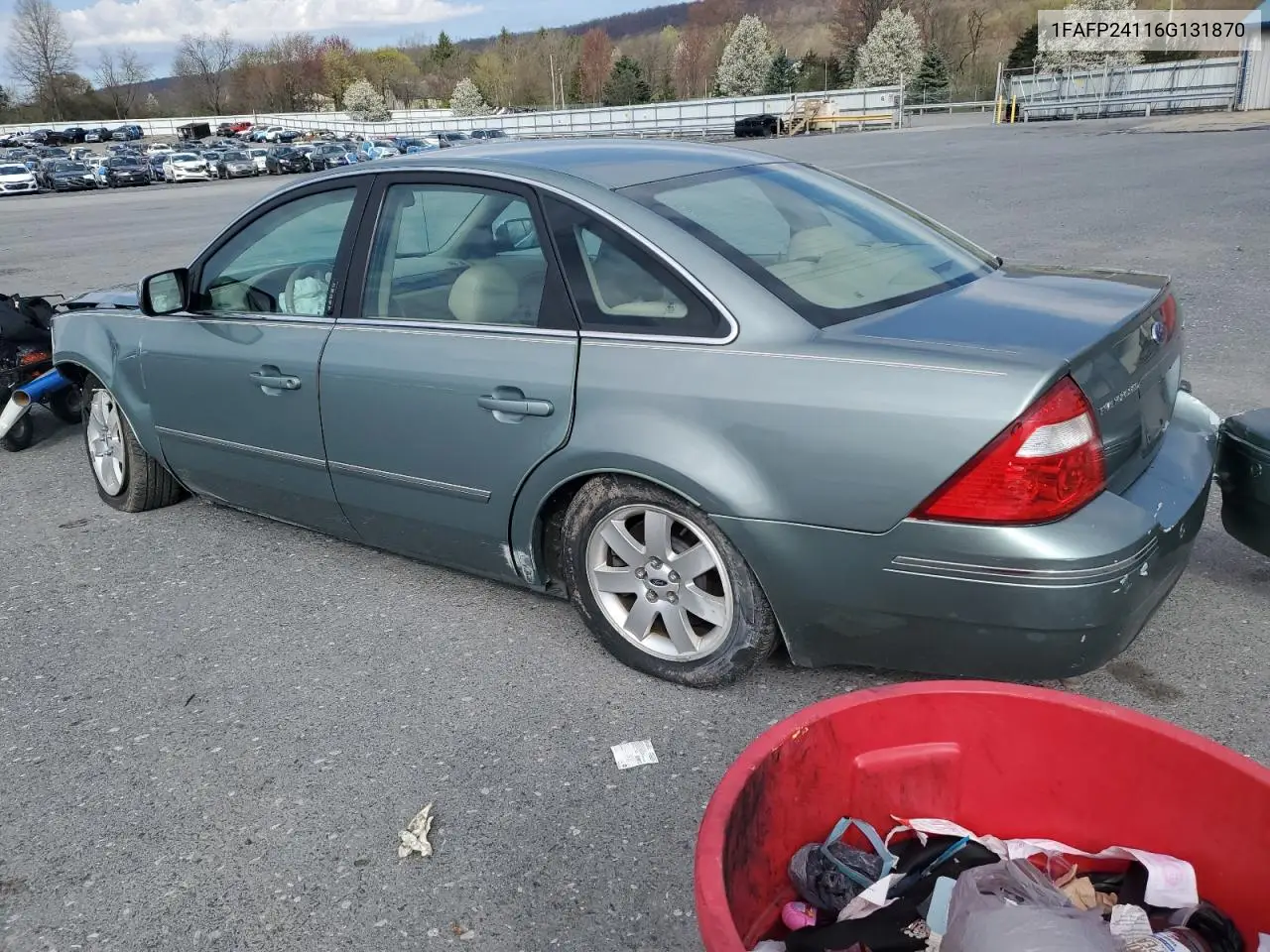 2006 Ford Five Hundred Sel VIN: 1FAFP24116G131870 Lot: 53336385