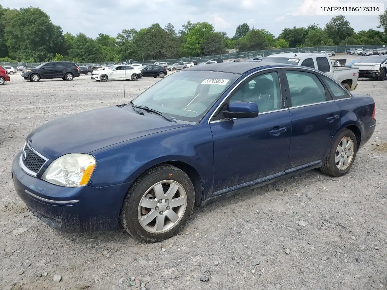 2006 Ford Five Hundred Sel VIN: 1FAFP24186G175316 Lot: 59765025