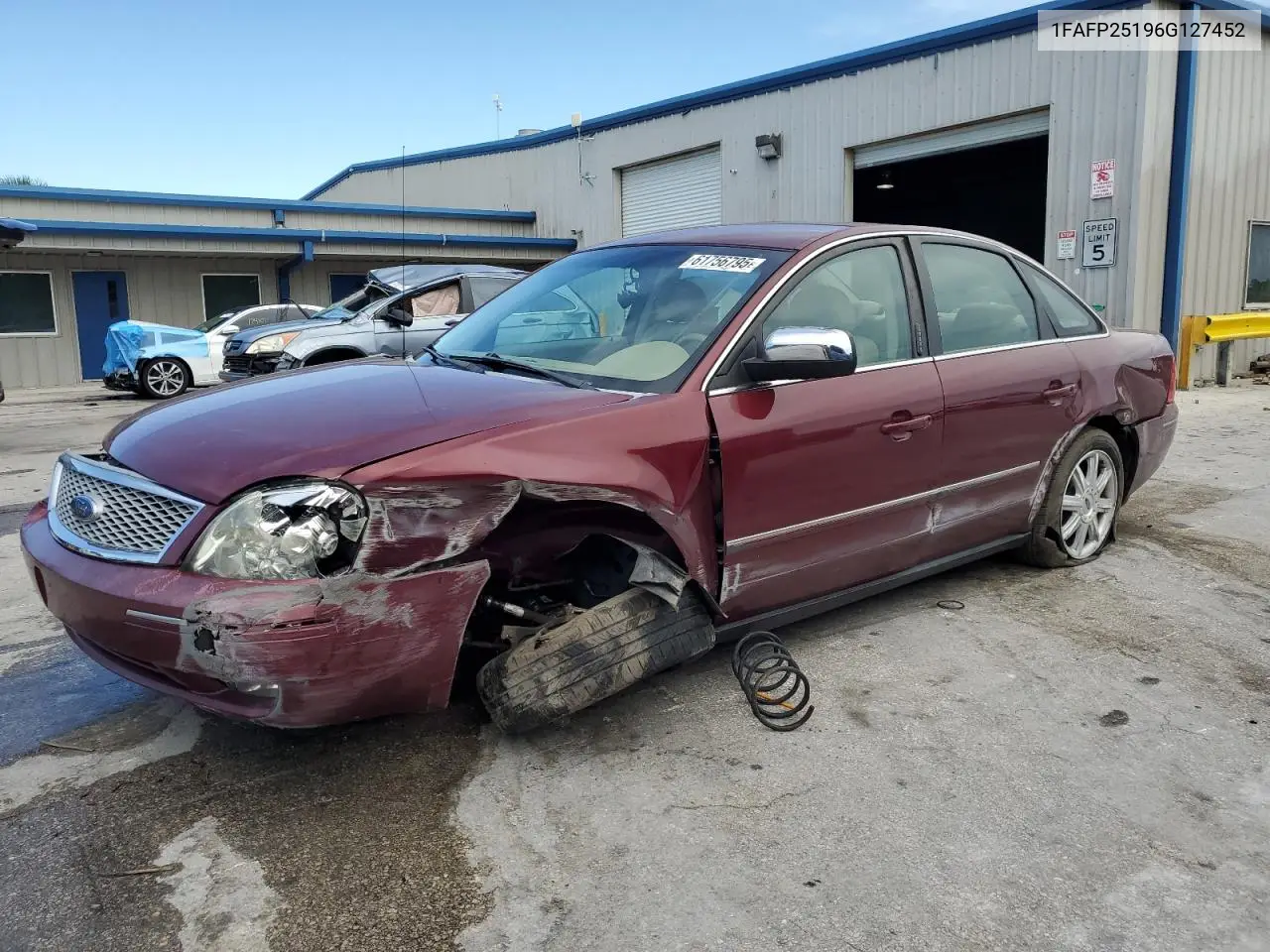 2006 Ford Five Hundred Limited VIN: 1FAFP25196G127452 Lot: 61756795