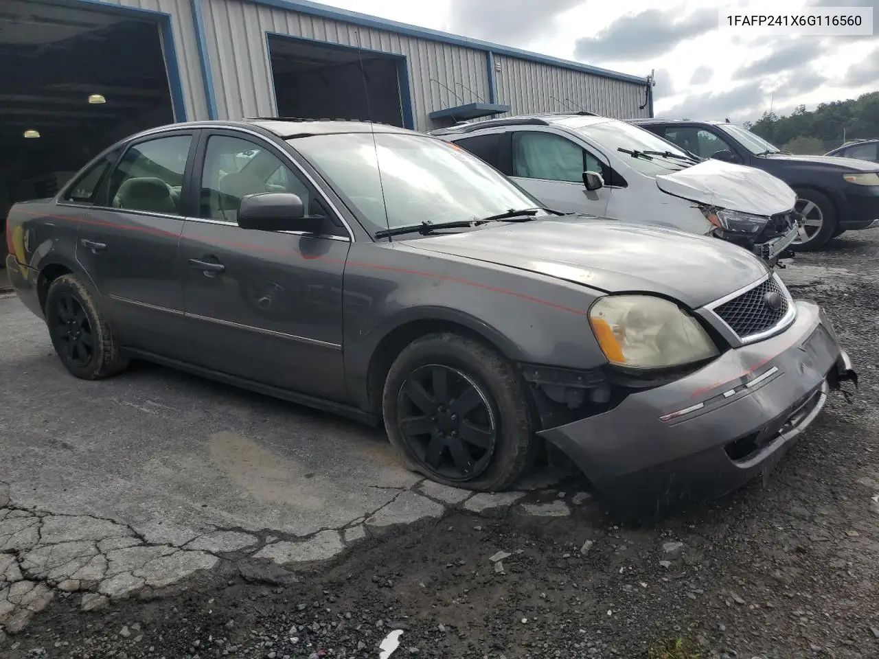 2006 Ford Five Hundred Sel VIN: 1FAFP241X6G116560 Lot: 64770325