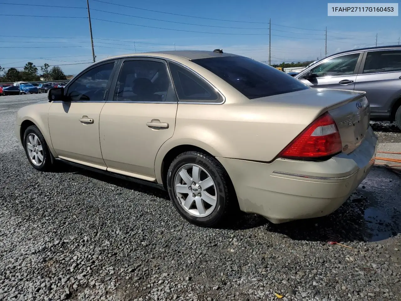 2007 Ford Five Hundred Sel VIN: 1FAHP27117G160453 Lot: 45186995