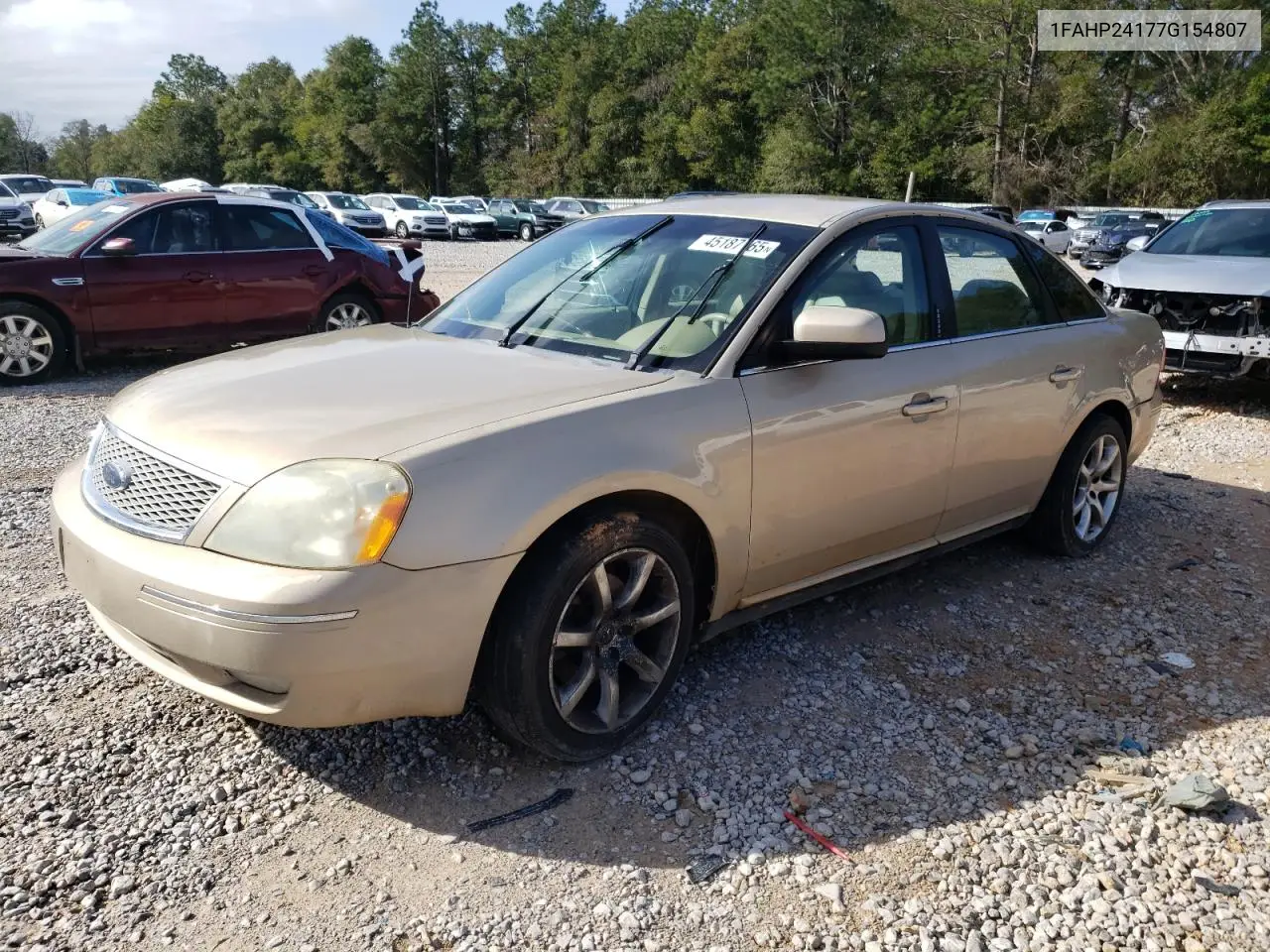 2007 Ford Five Hundred Sel VIN: 1FAHP24177G154807 Lot: 45187165