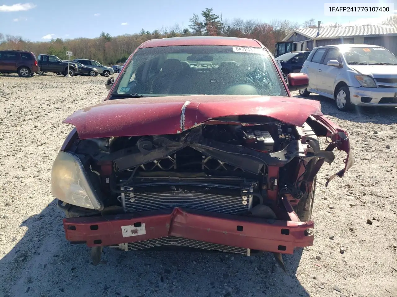 2007 Ford Five Hundred Sel VIN: 1FAFP24177G107400 Lot: 54724325