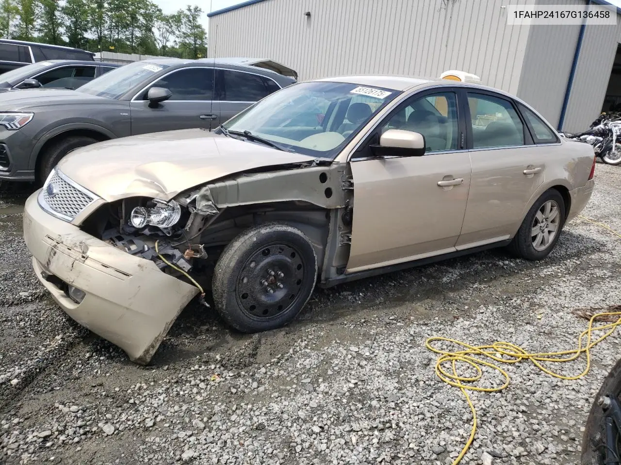2007 Ford Five Hundred Sel VIN: 1FAHP24167G136458 Lot: 55126175