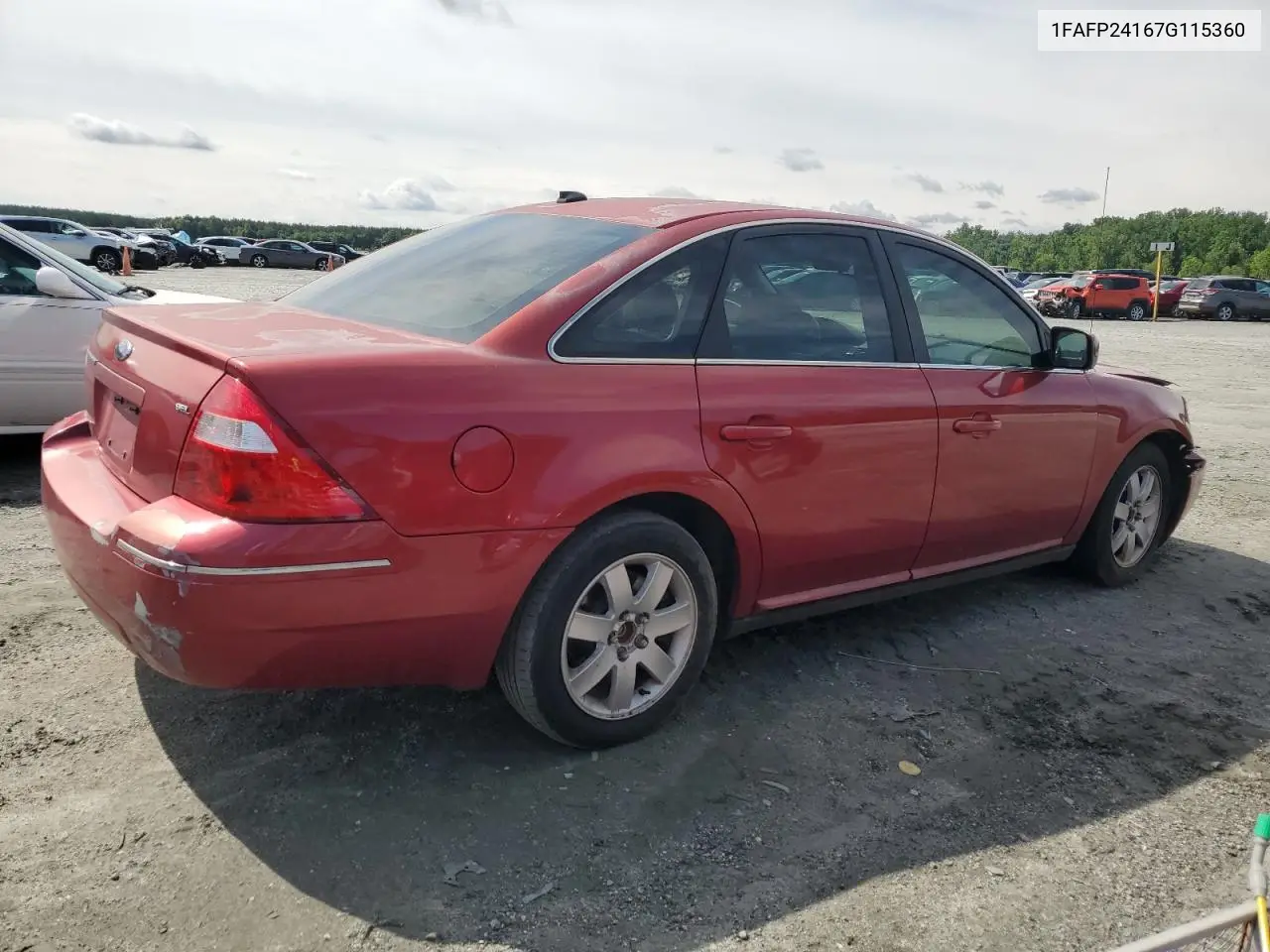 2007 Ford Five Hundred Sel VIN: 1FAFP24167G115360 Lot: 59932055
