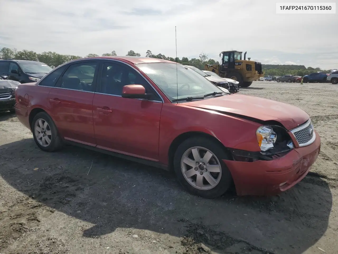2007 Ford Five Hundred Sel VIN: 1FAFP24167G115360 Lot: 59932055