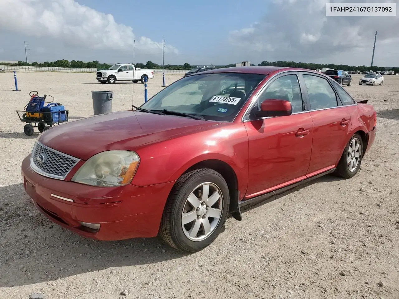 2007 Ford Five Hundred Sel VIN: 1FAHP24167G137092 Lot: 61770235