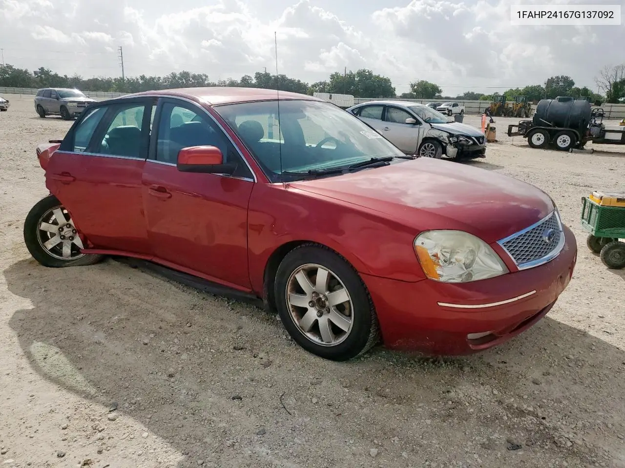 2007 Ford Five Hundred Sel VIN: 1FAHP24167G137092 Lot: 61770235