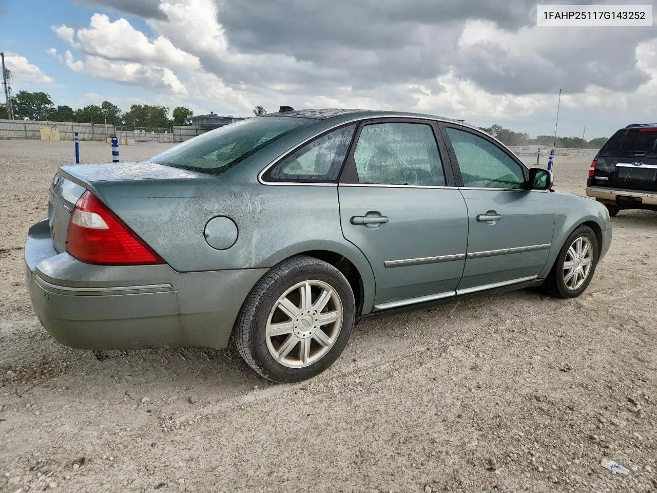 2007 Ford Five Hundred Limited VIN: 1FAHP25117G143252 Lot: 62322425