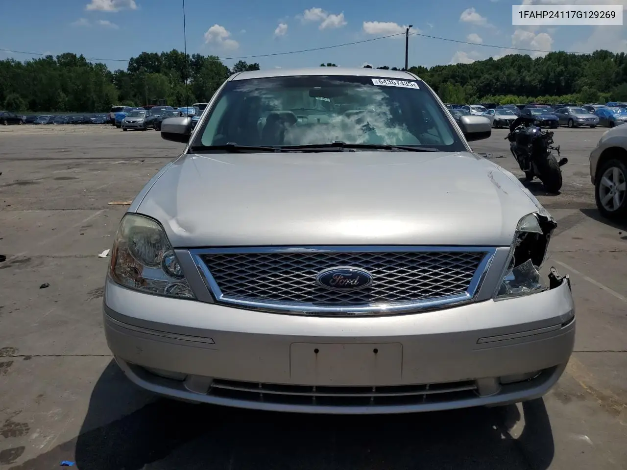 2007 Ford Five Hundred Sel VIN: 1FAHP24117G129269 Lot: 64367435