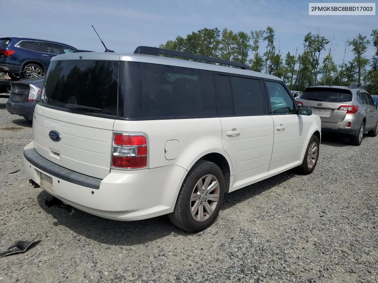 2011 Ford Flex Se VIN: 2FMGK5BC8BBD17003 Lot: 62036425