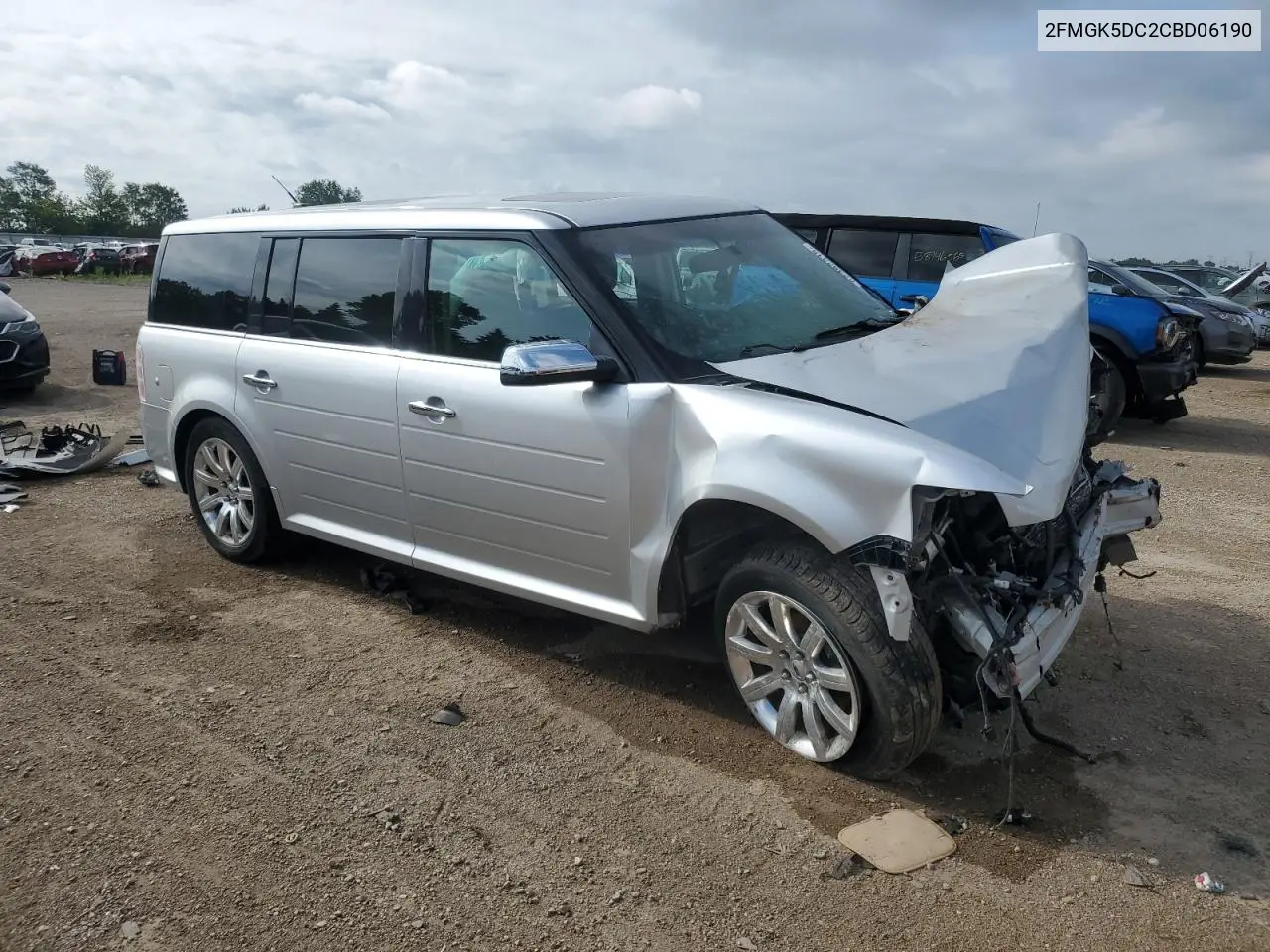 2012 Ford Flex Limited VIN: 2FMGK5DC2CBD06190 Lot: 62352315