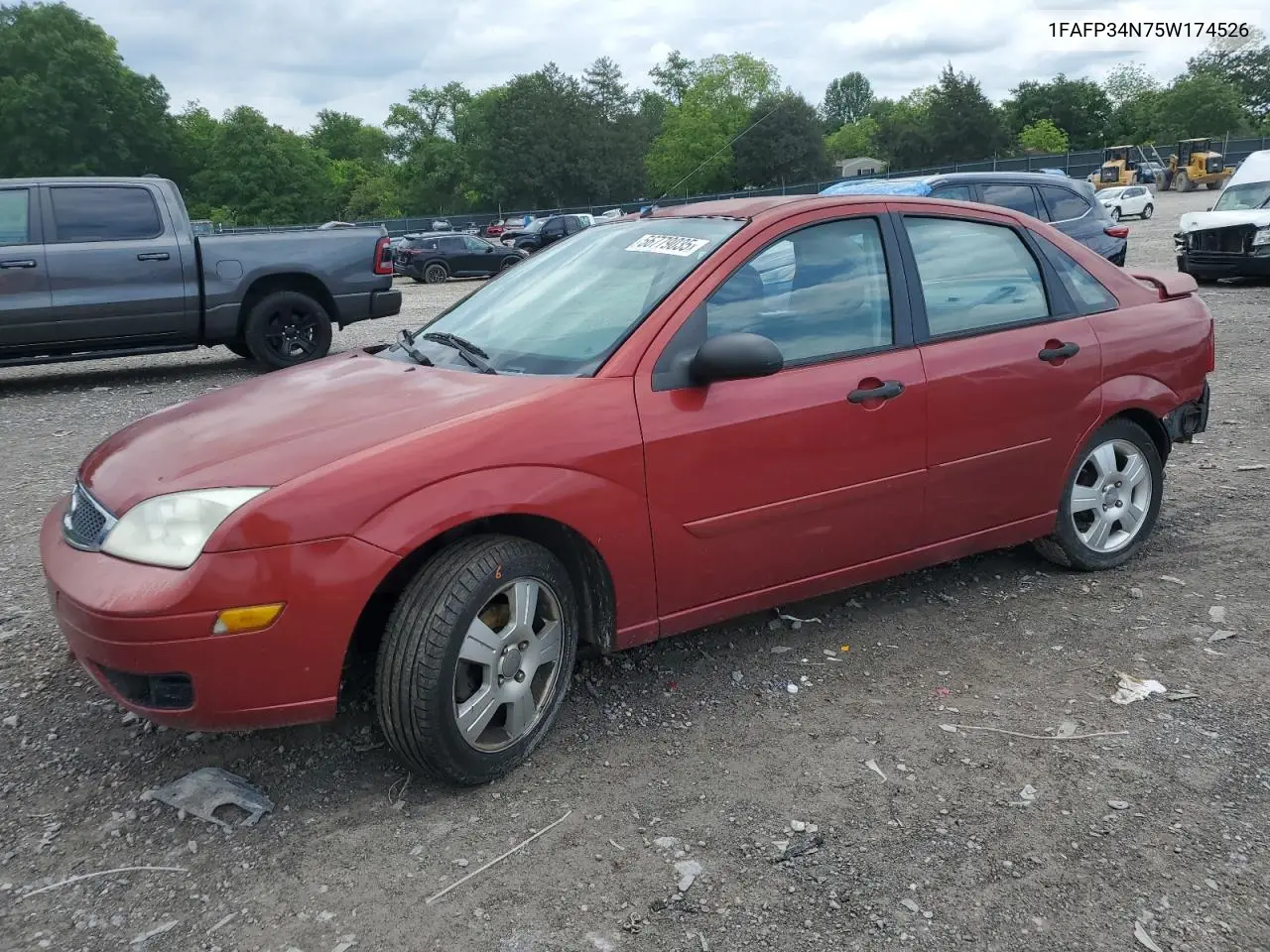 2005 Ford Focus Zx4 VIN: 1FAFP34N75W174526 Lot: 56779035
